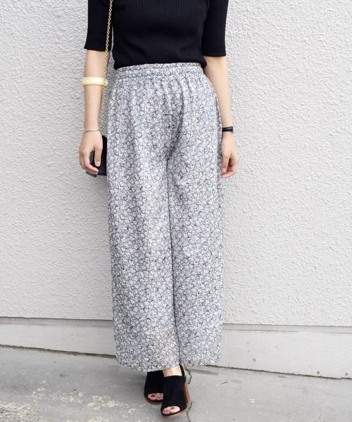 Khaju（カージュ）の「Khaju:フラワーイージーパンツ19SS◆（その他パンツ・レディース・ホワイト/ブラック/ライトブルー・ONE SIZE）」の8枚目の写真