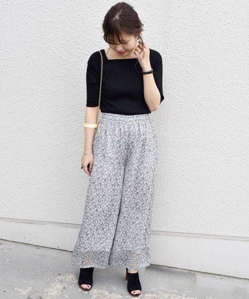 Khaju（カージュ）の「Khaju:フラワーイージーパンツ19SS◆（その他パンツ・レディース・ホワイト/ブラック/ライトブルー・ONE SIZE）」の12枚目の写真