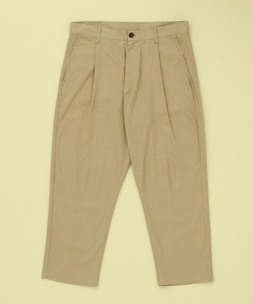 EMMA CLOTHES（エマクローズ）の「LINEN×COTTONストレッチタックアンクルワイドパンツ（その他パンツ・メンズ・ブラック/ベージュ/ネイビー/ライトオリーブ/グレー系その他/チェック・S/M/L）」の14枚目の写真