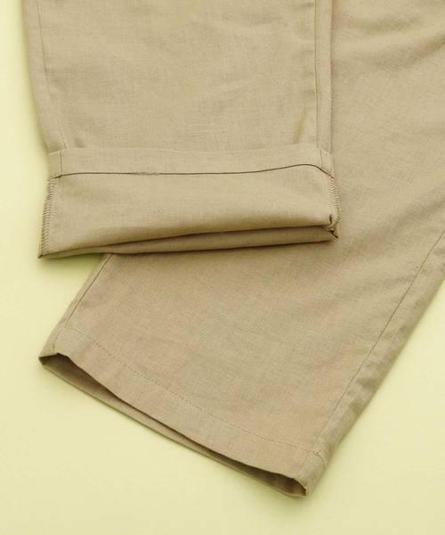EMMA CLOTHES（エマクローズ）の「LINEN×COTTONストレッチタックアンクルワイドパンツ（その他パンツ・メンズ・ブラック/ベージュ/ネイビー/ライトオリーブ/グレー系その他/チェック・S/M/L）」の7枚目の写真