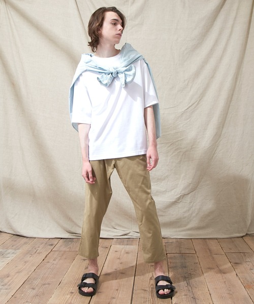 EMMA CLOTHES（エマクローズ）の「LINEN×COTTONストレッチタックアンクルワイドパンツ（その他パンツ・メンズ・ブラック/ベージュ/ネイビー/ライトオリーブ/グレー系その他/チェック・S/M/L）」の20枚目の写真