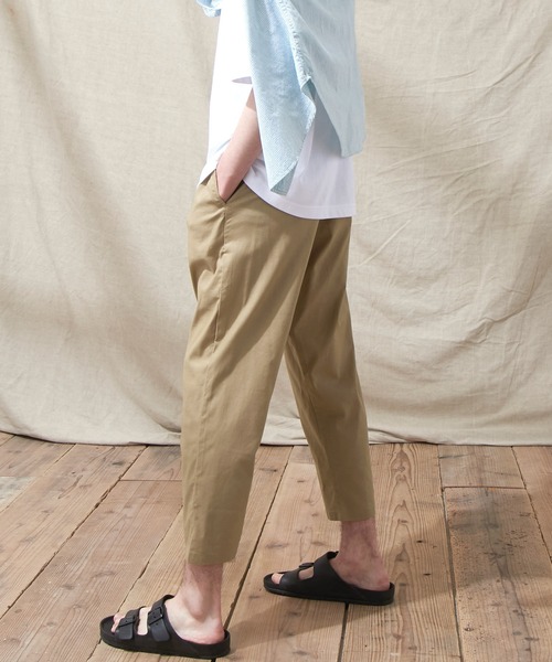 EMMA CLOTHES（エマクローズ）の「LINEN×COTTONストレッチタックアンクルワイドパンツ（その他パンツ・メンズ・ブラック/ベージュ/ネイビー/ライトオリーブ/グレー系その他/チェック・S/M/L）」の18枚目の写真