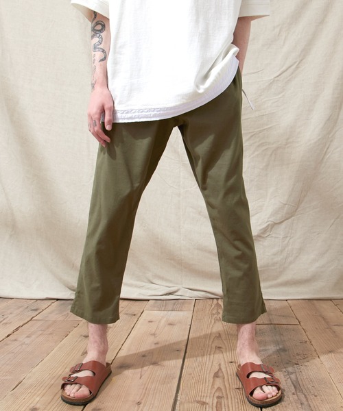 EMMA CLOTHES（エマクローズ）の「LINEN×COTTONストレッチタックアンクルワイドパンツ（その他パンツ・メンズ・ブラック/ベージュ/ネイビー/ライトオリーブ/グレー系その他/チェック・S/M/L）」の15枚目の写真