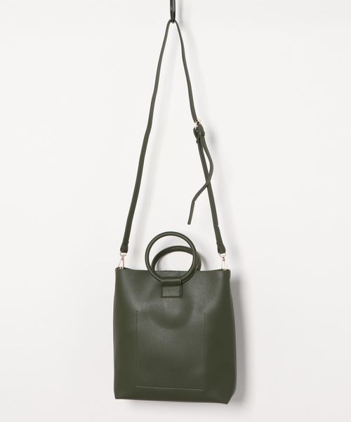 BarcosBlue（バルコスブルー）の「【BarcosBlue】 リングハンドル2WAYハンドバッグ（ハンドバッグ・レディース・ブラック/グリーン/イエロー・ONE SIZE）」の4枚目の写真