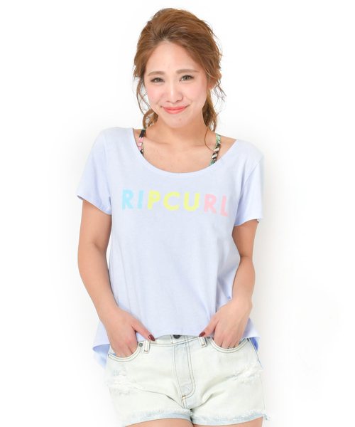 rip curl（リップカール）の「【RIP CURL リップカール】レディースロゴショート丈Tシャツ ビックシルエット（Tシャツ/カットソー・レディース・ホワイト/ピンク/ラベンダー・MEDIUM/LARGE）」の3枚目の写真