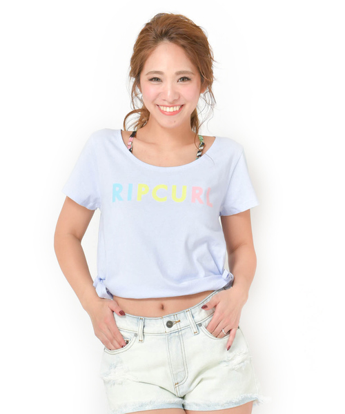 rip curl（リップカール）の「【RIP CURL リップカール】レディースロゴショート丈Tシャツ ビックシルエット（Tシャツ/カットソー・レディース・ホワイト/ピンク/ラベンダー・MEDIUM/LARGE）」の4枚目の写真