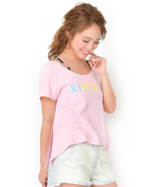 rip curl（リップカール）の「【RIP CURL リップカール】レディースロゴショート丈Tシャツ ビックシルエット（Tシャツ/カットソー・レディース・ホワイト/ピンク/ラベンダー・MEDIUM/LARGE）」の8枚目の写真