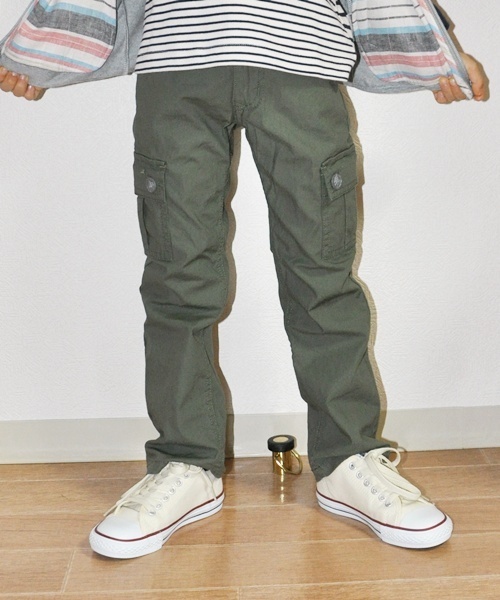 SHIPS(シップス)の「SHIPS KIDS:ストレッチ カーゴ 2014SS(kids)(カーゴパンツ・キッズ・カーキ/グリーン・120/110/130/100)」の1枚目の写真