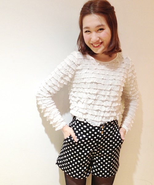 Chico（チコ）の「フリフリロンT（Tシャツ/カットソー・レディース・ホワイト/グレー/ライトグリーン/ネイビー・FREE）」の14枚目の写真