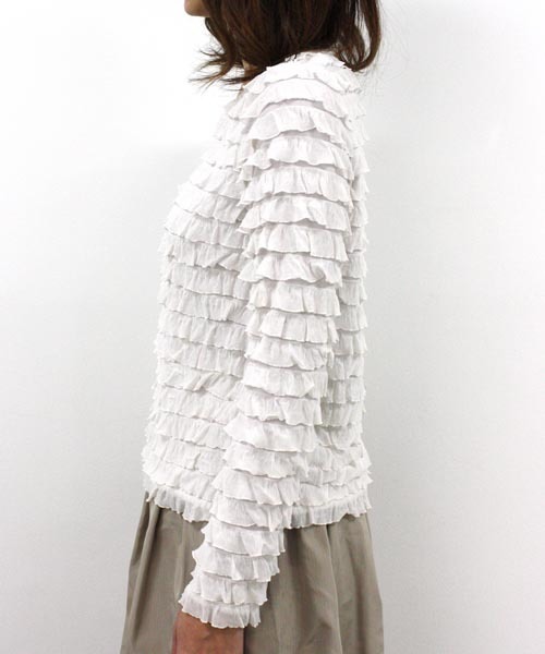 Chico（チコ）の「フリフリロンT（Tシャツ/カットソー・レディース・ホワイト/グレー/ライトグリーン/ネイビー・FREE）」の6枚目の写真