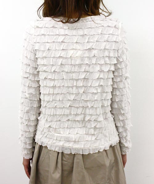 Chico（チコ）の「フリフリロンT（Tシャツ/カットソー・レディース・ホワイト/グレー/ライトグリーン/ネイビー・FREE）」の7枚目の写真