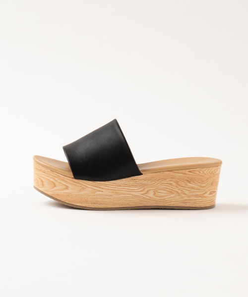 WEGO（ウィゴー）の「WEGO/ウッドソールサボサンダル（サンダル・レディース・キャメル/ブラック/その他1/その他2・MEDIUM/LARGE）」の5枚目の写真