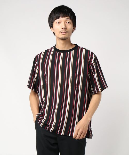 Burner（バーナー）の「【02 BURNER SELECT】ポリエステルマルチストライプビッグシルエットプルオーバーシャツ（シャツ/ブラウス・メンズ・ブラック/ベージュ/ネイビー/グリーン・M/L）」の12枚目の写真