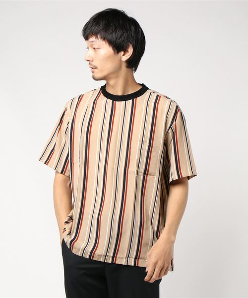 Burner（バーナー）の「【02 BURNER SELECT】ポリエステルマルチストライプビッグシルエットプルオーバーシャツ（シャツ/ブラウス・メンズ・ブラック/ベージュ/ネイビー/グリーン・M/L）」の11枚目の写真