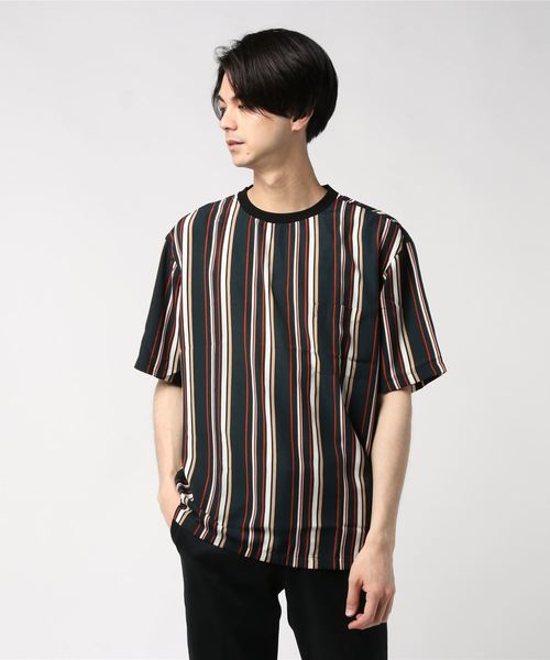 Burner（バーナー）の「【02 BURNER SELECT】ポリエステルマルチストライプビッグシルエットプルオーバーシャツ（シャツ/ブラウス・メンズ・ブラック/ベージュ/ネイビー/グリーン・M/L）」の10枚目の写真