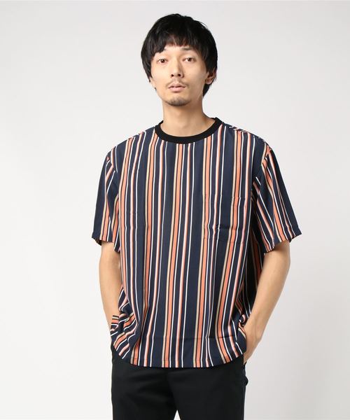 Burner（バーナー）の「【02 BURNER SELECT】ポリエステルマルチストライプビッグシルエットプルオーバーシャツ（シャツ/ブラウス・メンズ・ブラック/ベージュ/ネイビー/グリーン・M/L）」の9枚目の写真