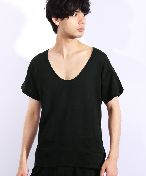 ８(eight)（エイト）の「和装Tシャツ 半袖 インナー（和装小物・メンズ・ブラック/ネイビー・MEDIUM/LARGE/X-LARGE）」の2枚目の写真