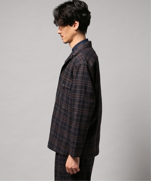 EDIFICE LA BOUCLE（エディフィスラブークル）の「【EDIFICE LA BOUCLE / ラブ―クル】オープンカラー Wポケットロングスリーブ（シャツ/ブラウス・メンズ・ネイビー・44/46/48）」の4枚目の写真