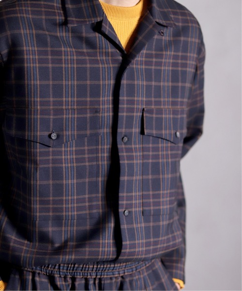 EDIFICE LA BOUCLE（エディフィスラブークル）の「【EDIFICE LA BOUCLE / ラブ―クル】オープンカラー Wポケットロングスリーブ（シャツ/ブラウス・メンズ・ネイビー・44/46/48）」の15枚目の写真