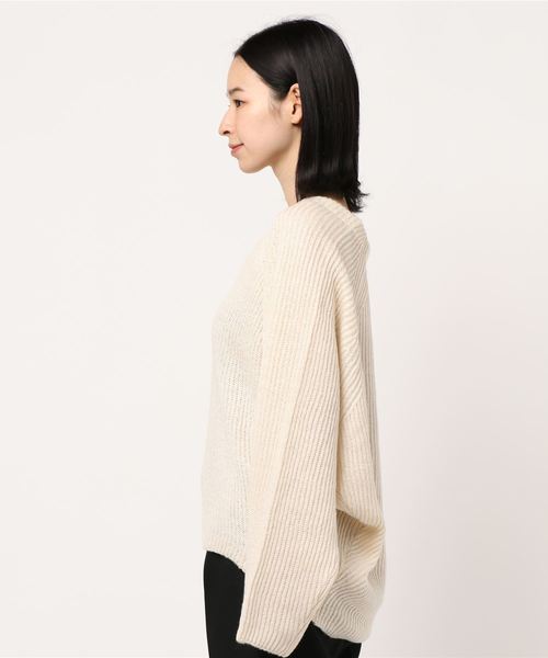 STYLEBLOCK（スタイルブロック）の「アクリルモヘアタッチVネックプルオーバーニット（ニット/セーター・レディース・ホワイト/ブラック/ベージュ/ブラウン・M）」の5枚目の写真