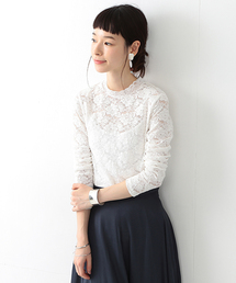Ray BEAMS | Ray BEAMS / ストレッチレース ハイネック(Tシャツ/カットソー)