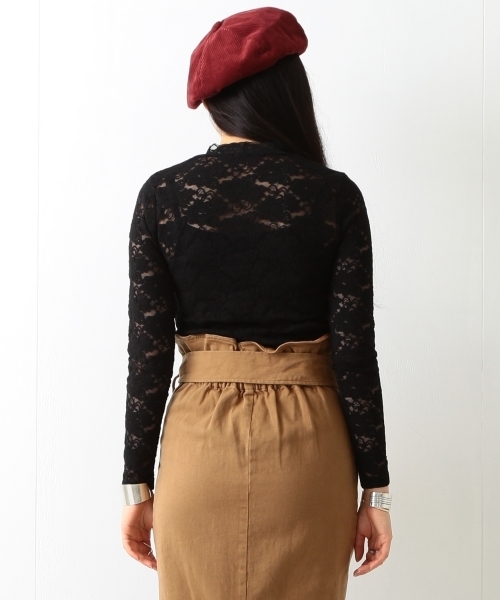 Ray BEAMS(レイビームス)の「【予約】Ray BEAMS / ストレッチレース ハイネック(Tシャツ/カットソー・レディース・ブラック/ホワイト・ONE SIZE)」の11枚目の写真