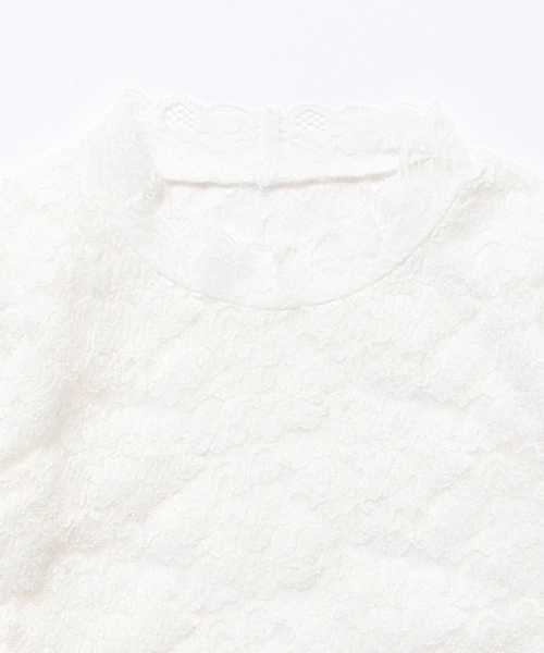 Ray BEAMS(レイビームス)の「【予約】Ray BEAMS / ストレッチレース ハイネック(Tシャツ/カットソー・レディース・ブラック/ホワイト・ONE SIZE)」の4枚目の写真