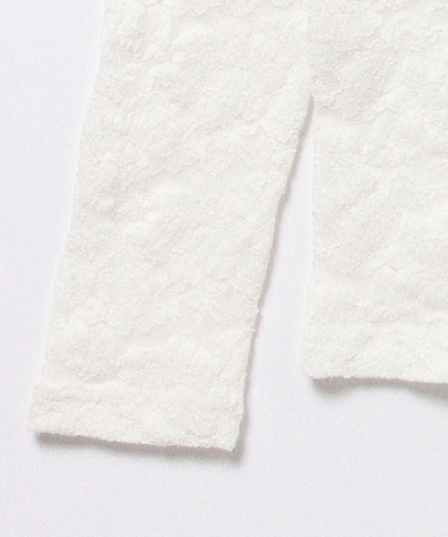 Ray BEAMS(レイビームス)の「【予約】Ray BEAMS / ストレッチレース ハイネック(Tシャツ/カットソー・レディース・ブラック/ホワイト・ONE SIZE)」の5枚目の写真