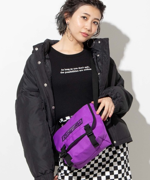 WEGO(ウィゴー)の「WEGO/クリアロゴフラップショルダーバッグ(ショルダーバッグ・レディース・ホワイト/ブラック/パープル・FREE)」の4枚目の写真