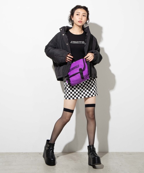 WEGO(ウィゴー)の「WEGO/クリアロゴフラップショルダーバッグ(ショルダーバッグ・レディース・ホワイト/ブラック/パープル・FREE)」の5枚目の写真