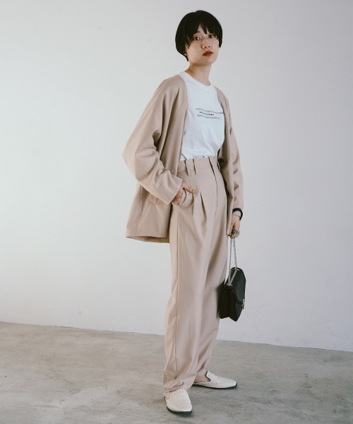 PAGEBOY（ページボーイ）の「セットアップ クリアツイルパンツ（その他パンツ・レディース・チャコールグレー/ベージュ/ターコイズブルー・SMALL/MEDIUM）」の7枚目の写真