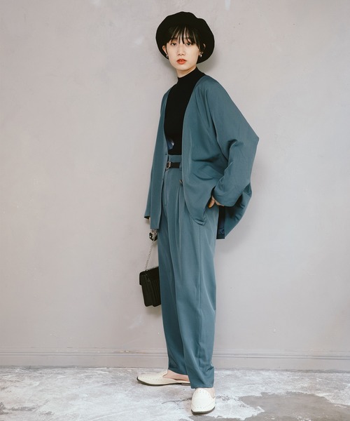 PAGEBOY（ページボーイ）の「セットアップ クリアツイルパンツ（その他パンツ・レディース・チャコールグレー/ベージュ/ターコイズブルー・SMALL/MEDIUM）」の8枚目の写真