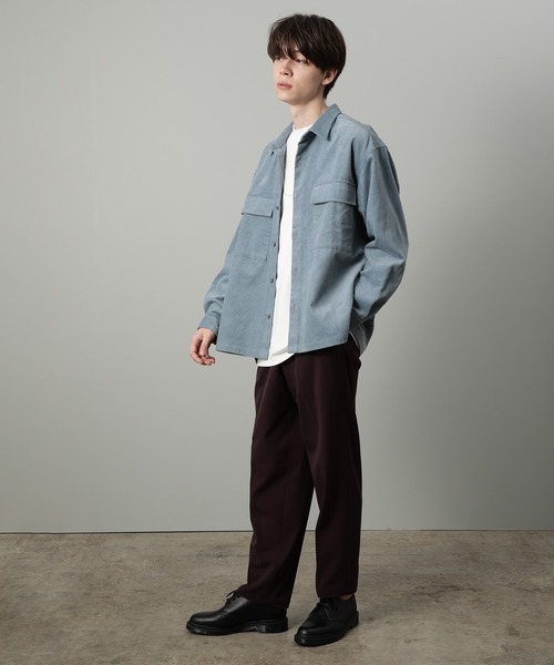 JUNRED（ジュンレッド）の「スプリングカラーコーデュロイCPO（シャツ/ブラウス・メンズ・ホワイト/サックスブルー・S/M/L）」の14枚目の写真