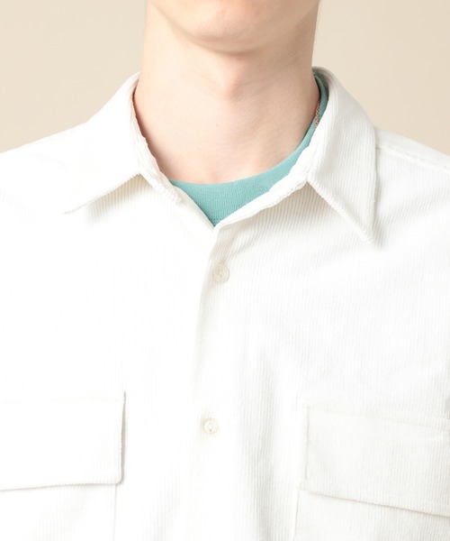 JUNRED（ジュンレッド）の「スプリングカラーコーデュロイCPO（シャツ/ブラウス・メンズ・ホワイト/サックスブルー・S/M/L）」の10枚目の写真