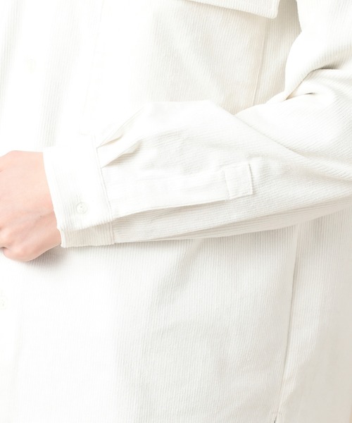 JUNRED（ジュンレッド）の「スプリングカラーコーデュロイCPO（シャツ/ブラウス・メンズ・ホワイト/サックスブルー・S/M/L）」の11枚目の写真