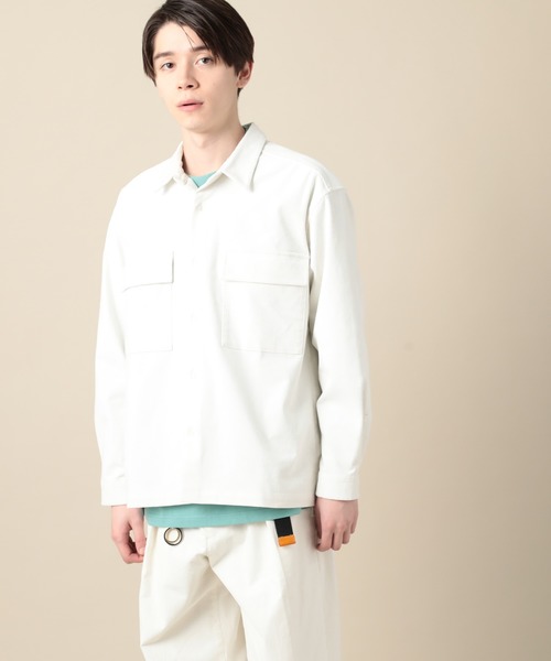 JUNRED（ジュンレッド）の「スプリングカラーコーデュロイCPO（シャツ/ブラウス・メンズ・ホワイト/サックスブルー・S/M/L）」の6枚目の写真