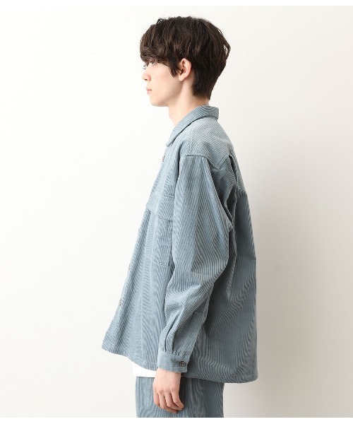 JUNRED（ジュンレッド）の「スプリングカラーコーデュロイCPO（シャツ/ブラウス・メンズ・ホワイト/サックスブルー・S/M/L）」の22枚目の写真