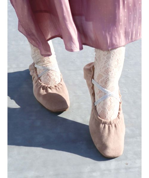 merry jenny（メリージェニー）の「クロスバンドバブーシュ（バレエシューズ・レディース・ブラック/グリーン/ベージュ・MEDIUM/LARGE）」の6枚目の写真