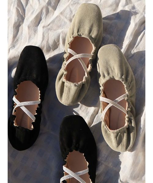 merry jenny（メリージェニー）の「クロスバンドバブーシュ（バレエシューズ・レディース・ブラック/グリーン/ベージュ・MEDIUM/LARGE）」の8枚目の写真