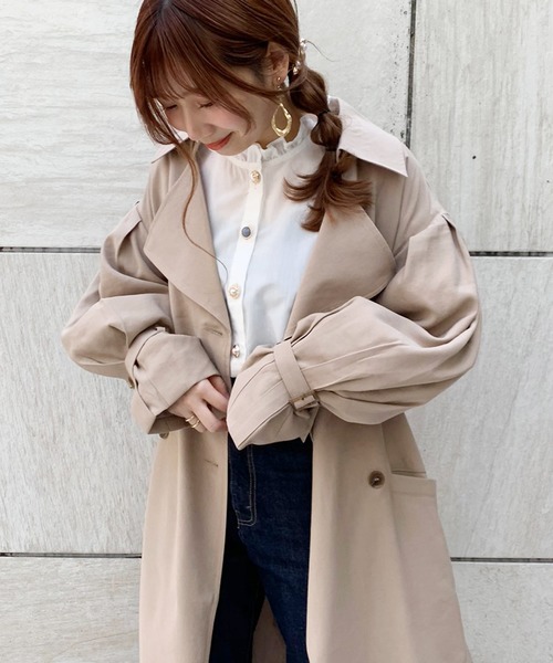 apres jour（アプレジュール）の「袖ボリュームトレンチコート【ZOZOTOWN限定アイテム】（トレンチコート・レディース・ベージュ/モカ/ミント・フリー）」の4枚目の写真