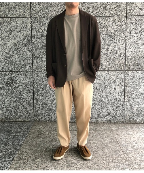 ADAM ET ROPE'（アダムエロペ）の「【Ramie blend】ワイドクロップドスラックス（スラックス・メンズ・ベージュ/ネイビー・S/M/L）」の13枚目の写真