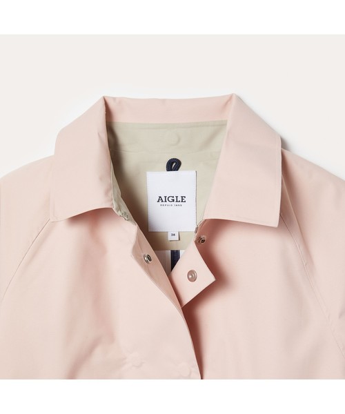 AIGLE（エーグル）の「透湿防水 ミスマノン コート（ステンカラーコート・レディース・ピンク/ベージュ・36/38/40）」の11枚目の写真