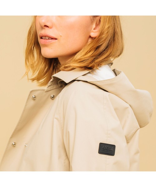 AIGLE（エーグル）の「透湿防水 ミスマノン コート（ステンカラーコート・レディース・ピンク/ベージュ・36/38/40）」の16枚目の写真