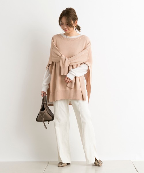 DouDou（ドゥドゥ）の「【SS】セミフレアパンツ2（その他パンツ・レディース・ライトグレー/オフホワイト/ブルー・38/36）」の22枚目の写真