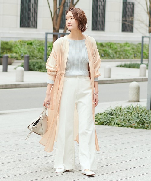 DouDou（ドゥドゥ）の「【SS】セミフレアパンツ2（その他パンツ・レディース・ライトグレー/オフホワイト/ブルー・38/36）」の6枚目の写真