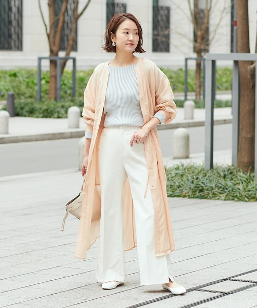 DouDou（ドゥドゥ）の「【SS】セミフレアパンツ2（その他パンツ・レディース・ライトグレー/オフホワイト/ブルー・38/36）」の5枚目の写真