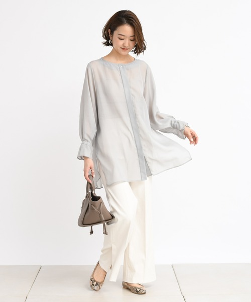 DouDou（ドゥドゥ）の「【SS】セミフレアパンツ2（その他パンツ・レディース・ライトグレー/オフホワイト/ブルー・38/36）」の9枚目の写真