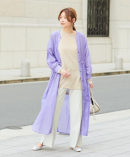 DouDou（ドゥドゥ）の「【SS】セミフレアパンツ2（その他パンツ・レディース・ライトグレー/オフホワイト/ブルー・38/36）」の14枚目の写真