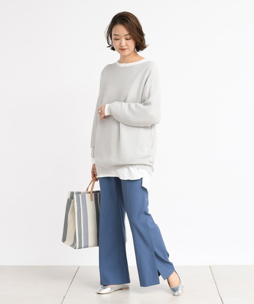 DouDou（ドゥドゥ）の「【SS】セミフレアパンツ2（その他パンツ・レディース・ライトグレー/オフホワイト/ブルー・38/36）」の15枚目の写真