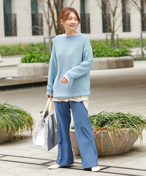 DouDou（ドゥドゥ）の「【SS】セミフレアパンツ2（その他パンツ・レディース・ライトグレー/オフホワイト/ブルー・38/36）」の17枚目の写真